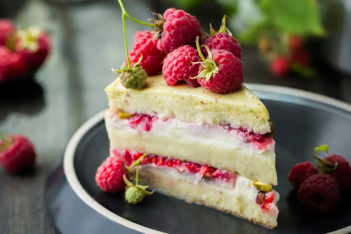 Slice of berry cake